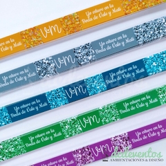 Imagen de Pulseras diseño glitter para casamientos (ELEGI LA CANTIDAD)