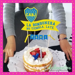 Adorno torta CABJ | Banderín de fútbol Boca Juniors - comprar online