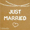 Cartel "Just Married" para el auto de los novios en internet