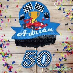 Topper para torta personalizado temática autos