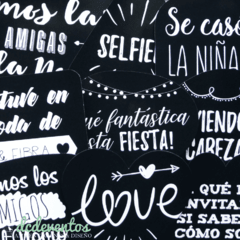 20 Carteles + 10 accesorios con frases para Photobooth - tienda online