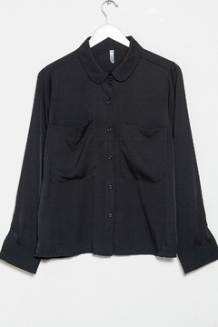 B929 Syes, Camisa cuello redondo con doble bolsillo maxi, Talles grandes - tienda online