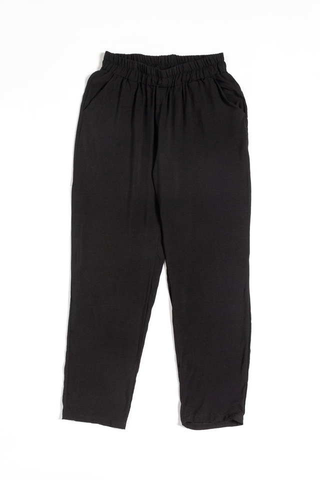 Pantalon fibrana negro sale