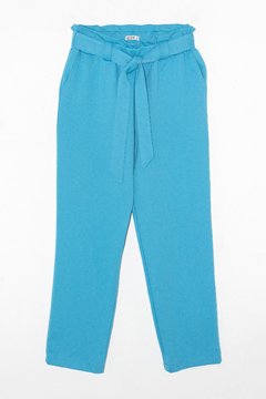 Pantalón OLIVIA, Pantalón con lazo en cintura y frunce. - tienda online