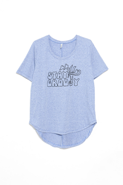 Remera Aqufe, Remera escote redondo estampada Stay groovy