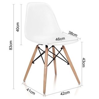 Set 4 Silla Eames Dsw Comedor Pata Madera + 12 Pagos- Alto Impacto en internet