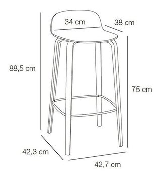 Set * 4 Banqueta Taburete Hay & Welling 65 Cm - Alto Impacto