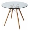 Mesa Eames Dsw Madera Vidrio Redonda 80 Cm - Alto Impacto