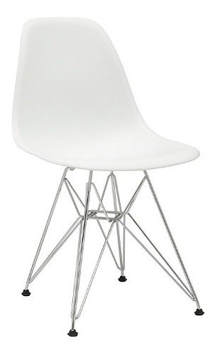 Mesa Redonda Vidrio Eiffel +4 Silla Eames Dsr- Alto Impacto - tienda online