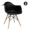 Set X 2 Sillon Silla Eames Daw Abs Base Madera Negro- Alto Impacto