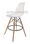 Set 2 Banqueta Taburete Eames Dsw Transparente Base Madera