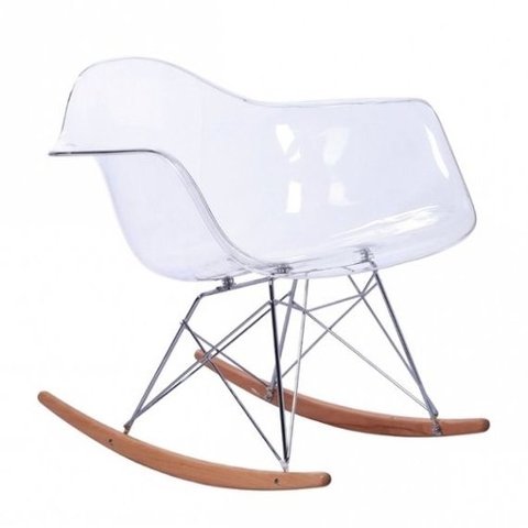 Sillon Eames Rocking Mecedor Transparente - Alto Impacto