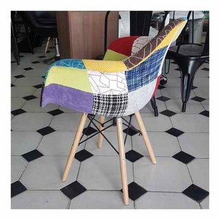 Sillon Silla Patchwork Daw Eames Base Madera - Alto Impacto en internet