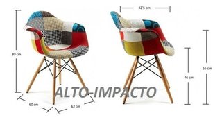 Set 2 Sillon Silla Patchwork Daw Eames Madera - Alto Impacto - tienda online