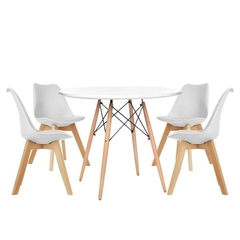 Combo Mesa Eames 120 Cm + 4 Sillas Tulip