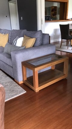 Mesa Ratona con Tapa de vidrio - Madera Maciza