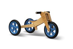 Triciclo que se convierte en bicicleta de aprendizaje - RUEDAS MACIZAS AZUL