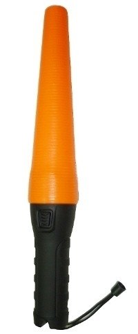 Linterna con cono plastico translucido color naranja fluo (lampara incandescente)