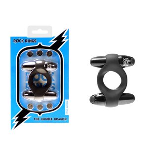 Rock Rings The Double Dragon - Anel Peniano DUPLO MOTOR Estimulador de Clítoris e 7 Vibrações - 4637