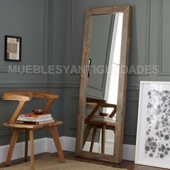 Espejo de pie con marco en madera maciza reciclada pátina gris 1,90 x 0,60 mts (EM105M) en internet