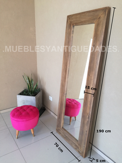 Espejo de pie con marco en madera maciza reciclada 1,90 x 0,70 mts (EM106M) - comprar online