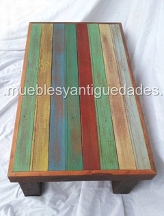 Mesa ratona en pinotea patinada colores (MR103M) - Muebles y Antiguedades - Argentina