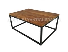Mesa ratona estilo industrial de madera y hierro (MR119A) - Muebles y Antiguedades - Argentina