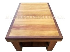 Mesa ratona de madera maciza con tapa de pinotea con marco tono nogal (MR120A) en internet