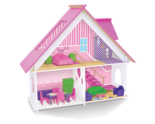 Casinha casa infantil mdf boneca Tema Peppa Pig com mini móveis