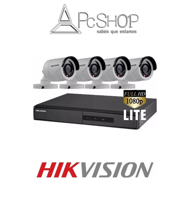 Cámaras De Seguridad KIT CCTV Hikvision Mini Dvr 4 Canales+4