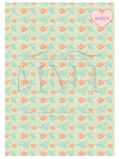 Diseño Shabby flores fondo celeste