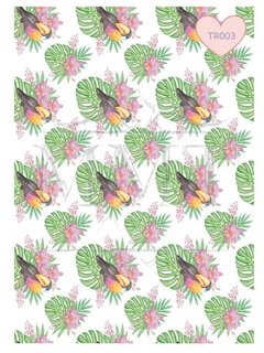 Diseño Tucan y flores tropicales