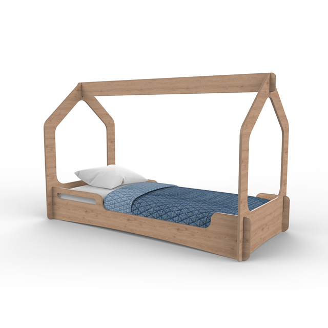 Cama Casita Infantil Montessori 1 Plaza Con Carro 1,90m