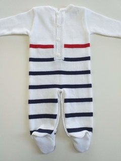 Macacão Listras Náutico - Baby Fio Tricot Infantil