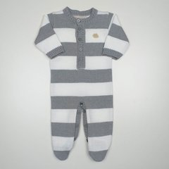 Macacão Baby Fio Cinza/Branco - comprar online