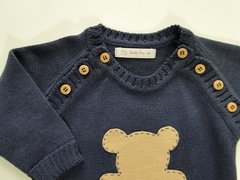 Macacão ursinho em tricô de algodão