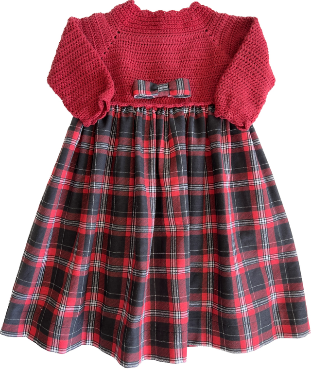 Vestido de croche hot sale manga longa infantil