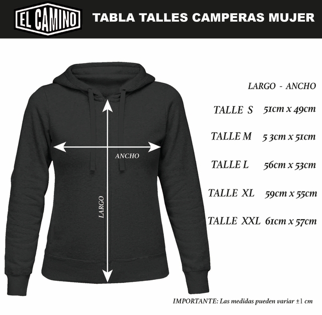 Tabla de Talles Campera Dama Comprar en EL CAMINO