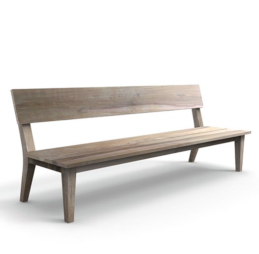 Banco de madera tres huecos 105x42x58cm