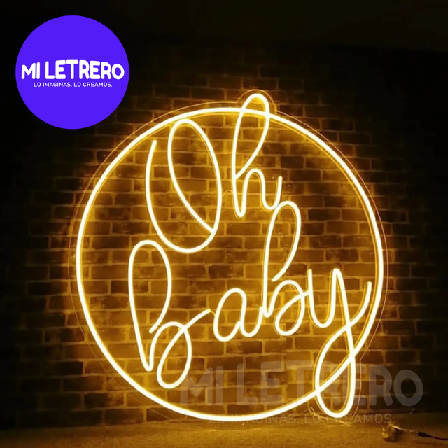 Letrero Luminoso Oh Baby Neon Led Para Eventos Baby Shower