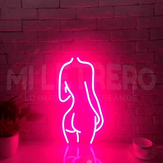 Letrero Luminoso Mujer Sexy Fucsia Neon Led Flexible