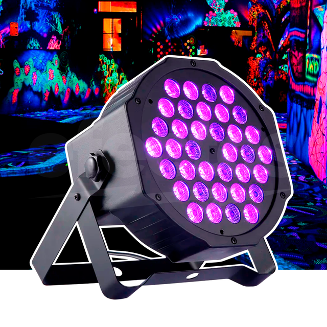 Tacho Led UV 36x3W Luz Negra Decoración Neon para Escenario Disco