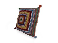 Almofada de Crochet Quadrada com flores 0,45 x 0,45 - comprar online