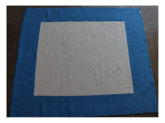 Tapete Quadrado Borda Azul 1,80 x 1,80