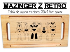 TABLA DE ASADO MAZINGER Z RETRO DIBUJOS ANIMADOS GRABADO LASER MADERA - tienda online