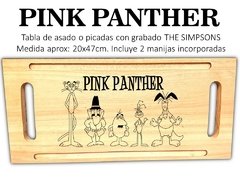 PINK PHANTER TABLA DE ASADO Y PICADAS CON GRABADO LASER REGALOS DE CUMPLEAÑOS - tienda online