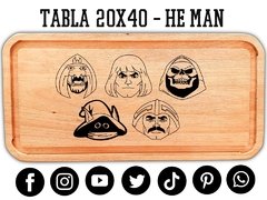 HE-MAN PERSONAJES - TABLA DE ASADO Y PICADAS 20X40cm - PICATABLAS GRABADO LASER