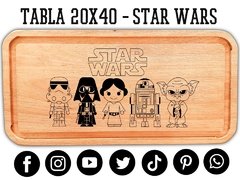 STAR WARS . TABLA DE ASADO PICADAS - REGALOS ORIGINALES - GRABADO LASER - comprar online