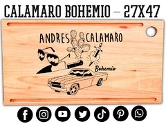 AMDRES CALAMARO - TABLON DE ASADO CON GRABADO LASER - REGALOS ORIGINALES - PICATABLAS GRABADO LASER