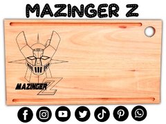 MAZINGER Z DIBUJOS RETRO TABLON DE ASADO CON GRABADO LASER - PICATABLAS GRABADO LASER